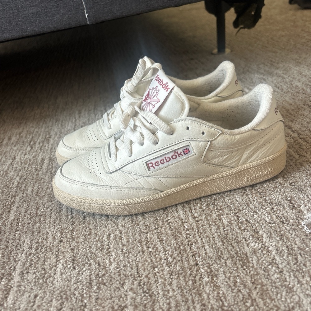 Reebok Off-White Leather Sneakers
